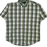 Tommy Hilfiger Checked Short Sleeve Shirt - XL Green Cotton