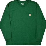 Carhartt Long Sleeve T-Shirt - XL Green Cotton