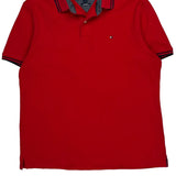 Tommy Hilfiger Polo Shirt - Large Red Cotton