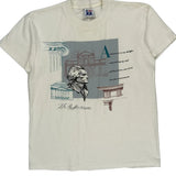 Architecture Theme Anvil Graphic T-Shirt - Medium Cream Cotton