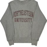 Vintage Reverse Weave Champion College Sweatshirt - Small Grey Cotton Blend