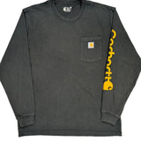 Built To Serve And Protect All Hardworking People Carhartt Spellout Long Sleeve T-Shirt - Large Black Cotton