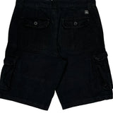 Southpole Cargo Shorts - 34W 10L Black Cotton