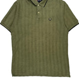 Chaps Ralph Lauren Striped Polo Shirt - Large Green Cotton