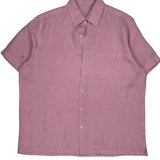 Unbranded Short Sleeve Shirt - XL Pink Linen