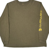 Carhartt Long Sleeve T-Shirt - 2XL Green Cotton