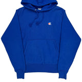 Reverse Weave Champion Hoodie - Small Blue Cotton