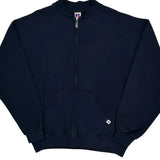 Russell Athletic Zip Up - XL Navy Cotton