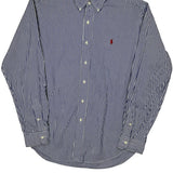 Ralph Lauren Striped Shirt - Large Blue Cotton