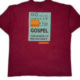 Matthew 5:16 Oneita Single Stitch T-Shirt - XL Burgundy Cotton