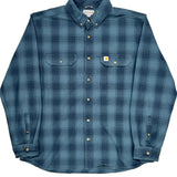 Carhartt Checked Flannel Shirt - XL Blue Cotton