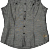 Harley Davidson Graphic Denim Vest - Medium Gray Cotton