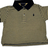 Age 2 Ralph Lauren Striped Polo Shirt - 3XS Navy Cotton
