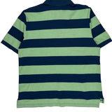 Lacoste Striped Polo Shirt - Large Blue Cotton