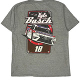 Kyle Busch Joe Gibbs Racing Nascar T-Shirt - Large Gray Cotton