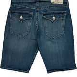 True Religion Slim Denim Shorts - 30W 11L Blue Denim