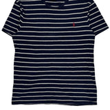 Polo By Ralph Lauren Striped T-Shirt - Medium Blue Cotton