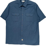 Carhartt Short Sleeve Shirt - XL Blue Cotton