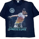 Single Stitch Age 14-16 Seattle Mariners Salem Graphic T-Shirt - Large Navy Cotton