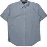 Ralph Lauren Checked Short Sleeve Shirt - Medium Blue Cotton
