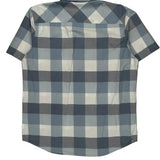 Oakley Checked Short Sleeve Shirt - Large Blue Cotton