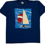 Sailing Miller Single Stitch T-Shirt - XL Blue Cotton