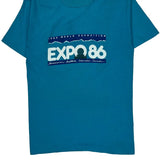 Expo 1986 Anvil Graphic T-Shirt - Medium Blue Cotton Blend