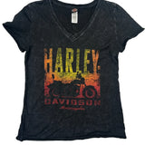Age 8 Harley Davidson Graphic T-Shirt - Small Black Cotton