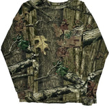 Mossy Oak Camo Long Sleeve T-Shirt - 2XL Camo Cotton Blend