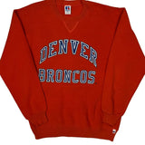 Denver Broncos Russell Athletic Football Sweatshirt - XL Orange Cotton