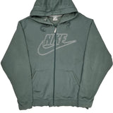 Nike Spellout Hoodie - Large Green Cotton