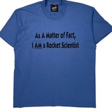 Single Stitch Fruit Of The Loom T-Shirt - XL Blue Cotton Blend
