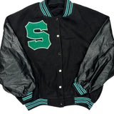 Letter S Unbranded College Varsity Jacket - XL Green Faux Leather