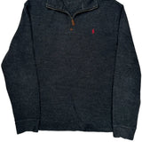 Polo By Ralph Lauren 1/4 Zip - Large Gray Cotton
