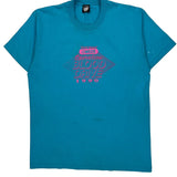 Single Stitch Blood Drive 1990 Screen Stars Graphic T-Shirt - XL Blue Cotton Blend