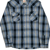 Levis Checked Flannel Shirt - Large Grey Cotton