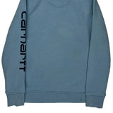 Carhartt Spellout Hoodie - Medium Blue Cotton