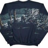 Grizzly Bear Black Canyon Aop Graphic Sweatshirt - Large Black Cotton