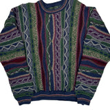 Croft & Barrow Striped Sweater - Large Multicoloured Cotton Blend