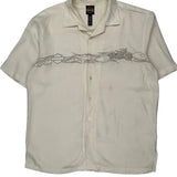 Harley Davidson Graphic Short Sleeve Shirt - Large Cream Polyester