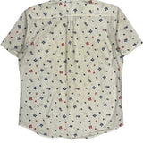 Levis Floral Short Sleeve Shirt - Medium Cream Cotton