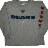 Bears Reebok Nfl Long Sleeve T-Shirt - Large Grey Cotton