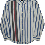 Tommy Hilfiger Striped Shirt - Large Gray Cotton