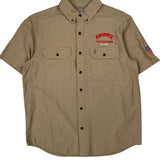 Construction Carhartt Short Sleeve Shirt - Large Beige Cotton