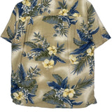 Caribbean Joe Floral Hawaiian Shirt - Small Beige Viscose
