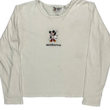 Mickey Mouse Disney Cartoon Long Sleeve T-Shirt - Large White Cotton
