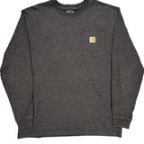 Carhartt Long Sleeve T-Shirt - Large Grey Cotton
