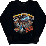 Motorcycle Harley Davidson Graphic Long Sleeve T-Shirt - Large Black Cotton