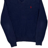 Polo By Ralph Lauren V-Neck Sweater - Small Navy Cotton