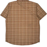 The North Face Checked Short Sleeve Shirt - Large Brown Cotton
